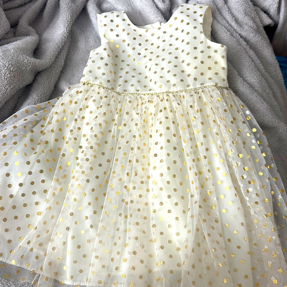 Mia & Mimi Gold & Cream Color Dress Size 2T